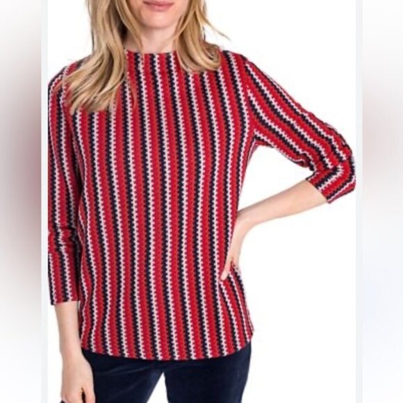 Olsen Country Code Zipper Inspired Print Sweater Size large - Picture 1 of 12